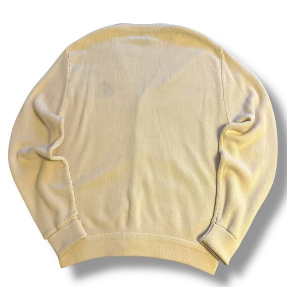 IZOD Cardigan Sweater Vintage 90s Mens XL Cream Logo Button Up Old Money Preppy - Picture 2 of 11